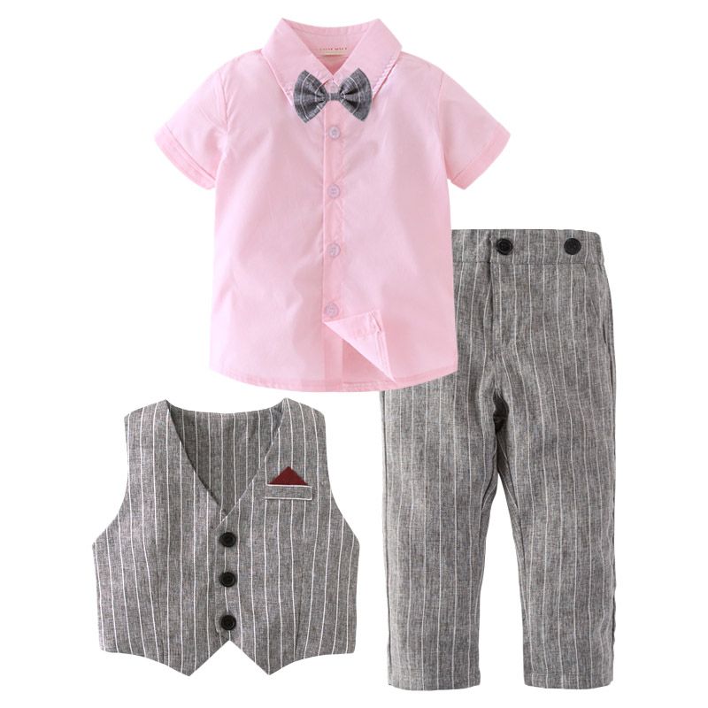 Sugar Rush - 3pc-Set - Shirt, Striped Waistcoat & Pants - Pink