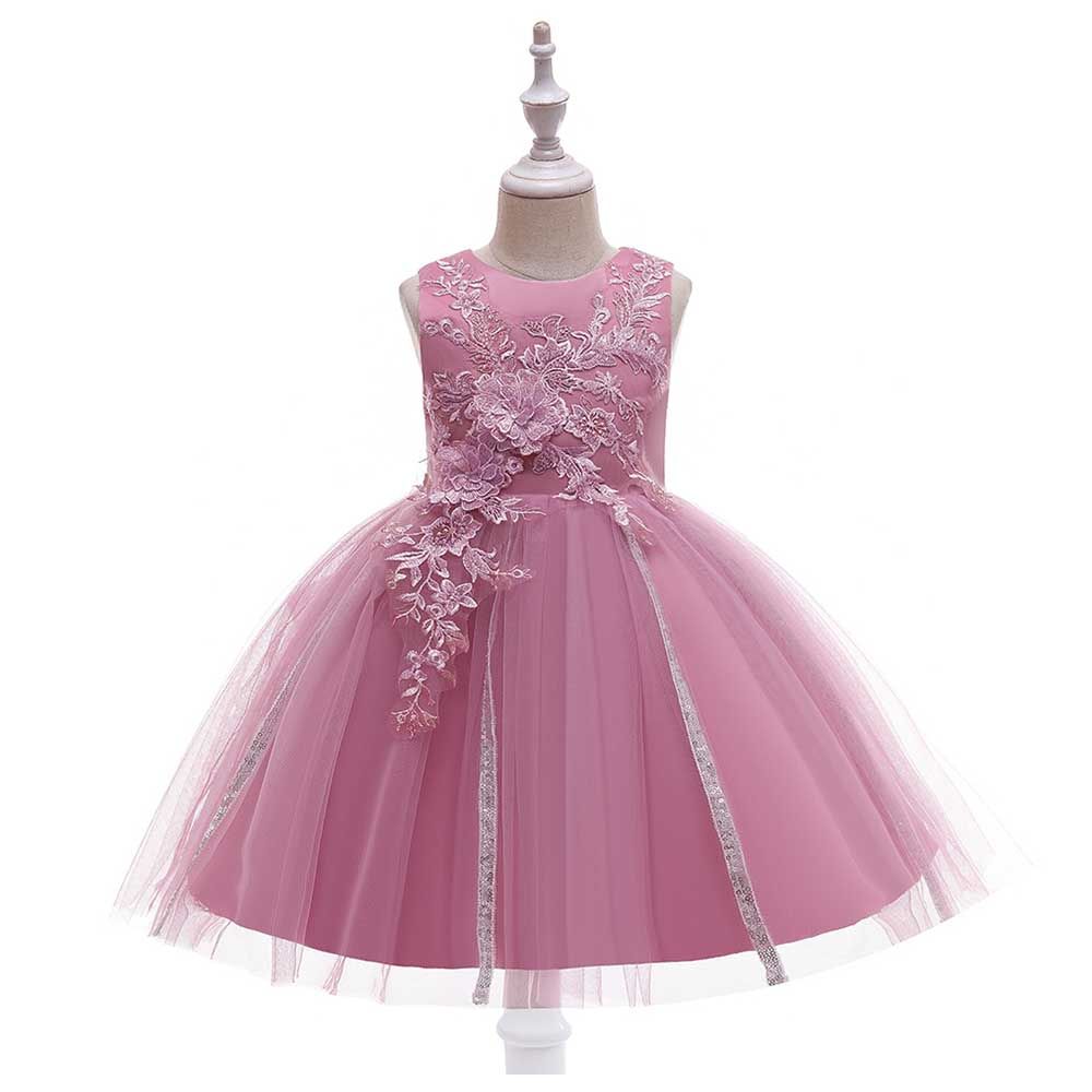 Sugar Rush - Round Neck Sleeveless Party Dress - Fuchsia