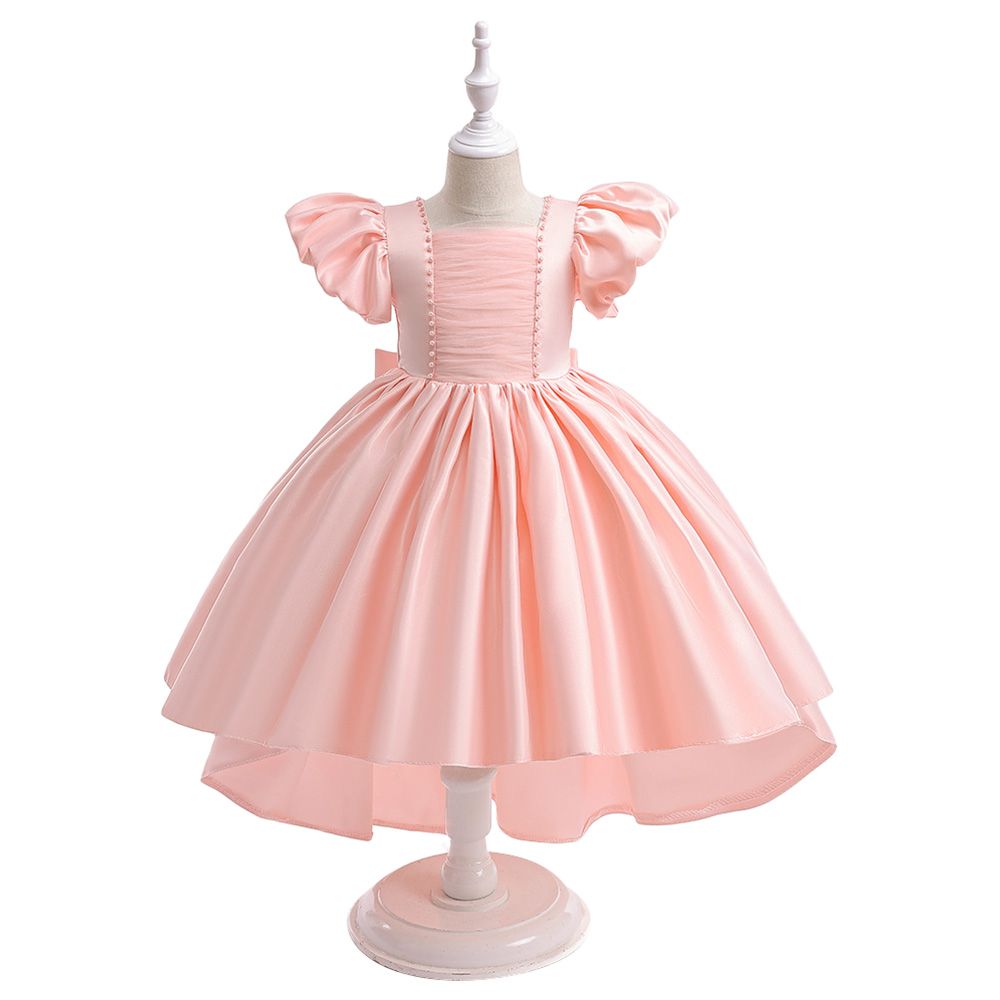 Sugar Rush - Solid Square Neck Party Dress - Pink