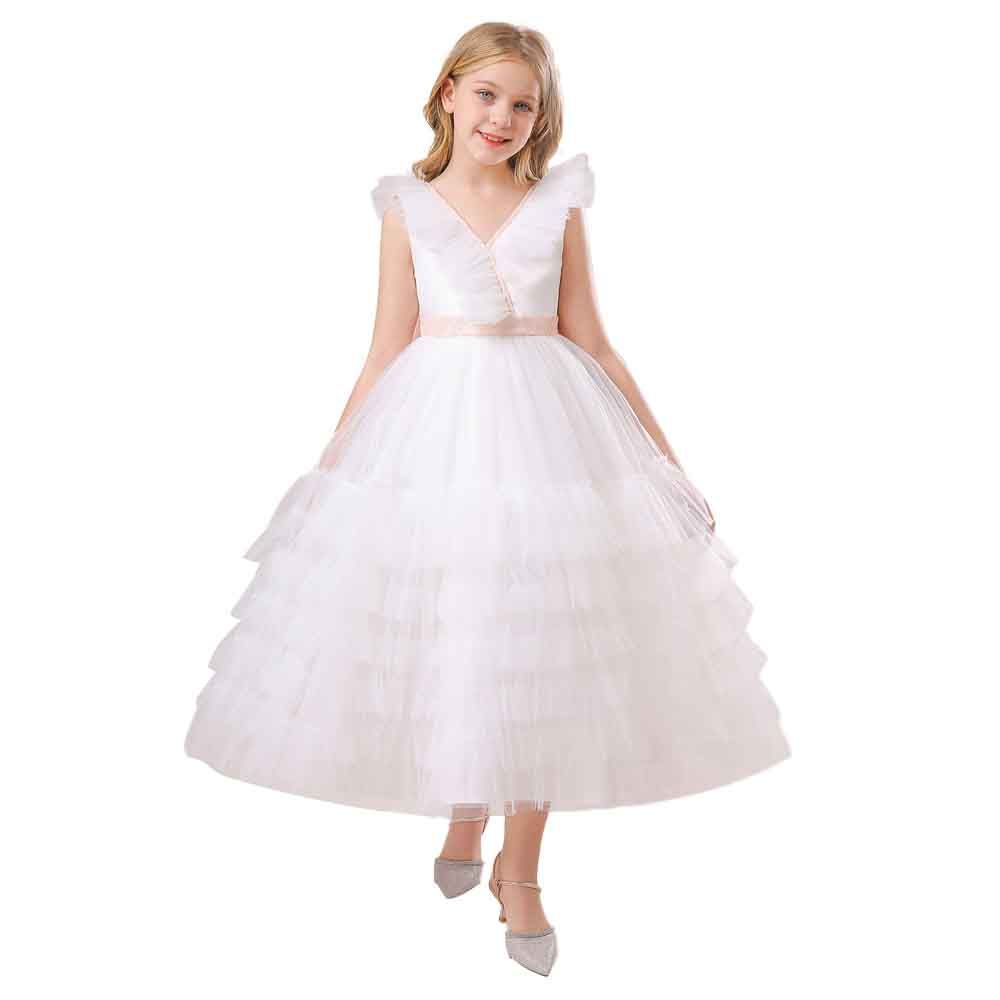 Sugar Rush - Laced Regular Cap Sleeves Party Dress - White
