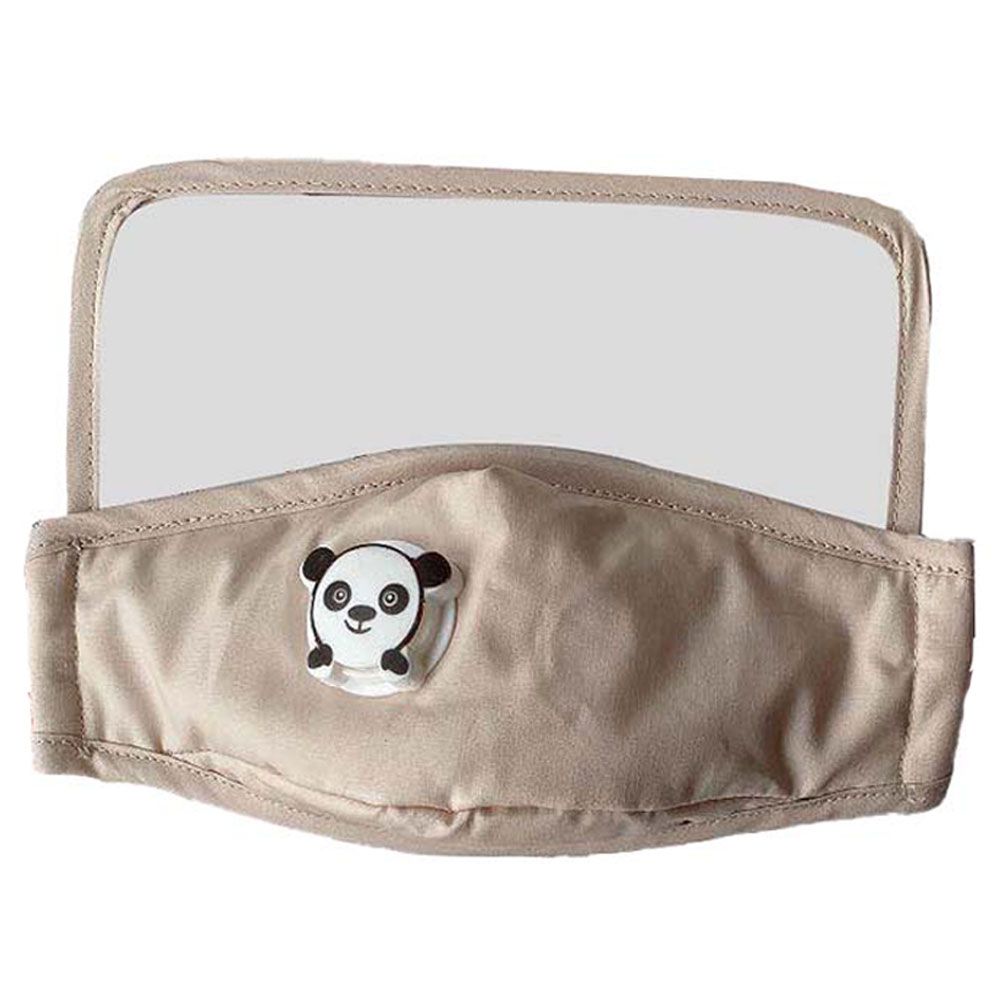 Dr ProtekT - Panda Reusable Kids Mask with Shield - Beige