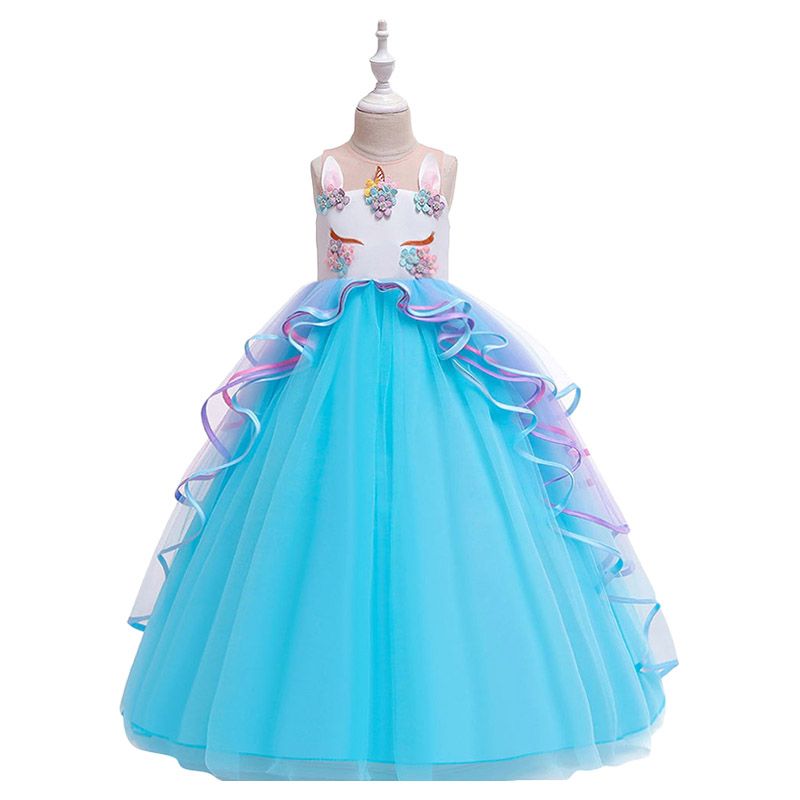 Sugar Rush - Caticorn Maxi Party Dress - Blue