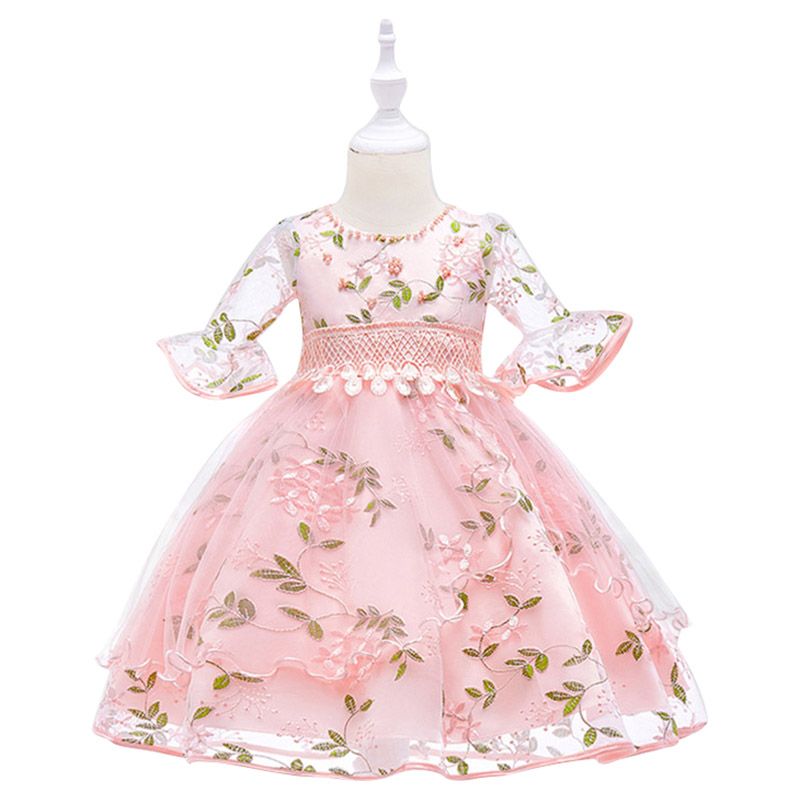 Sugar Rush - Flower Embroidered Wedding Dress - Pink