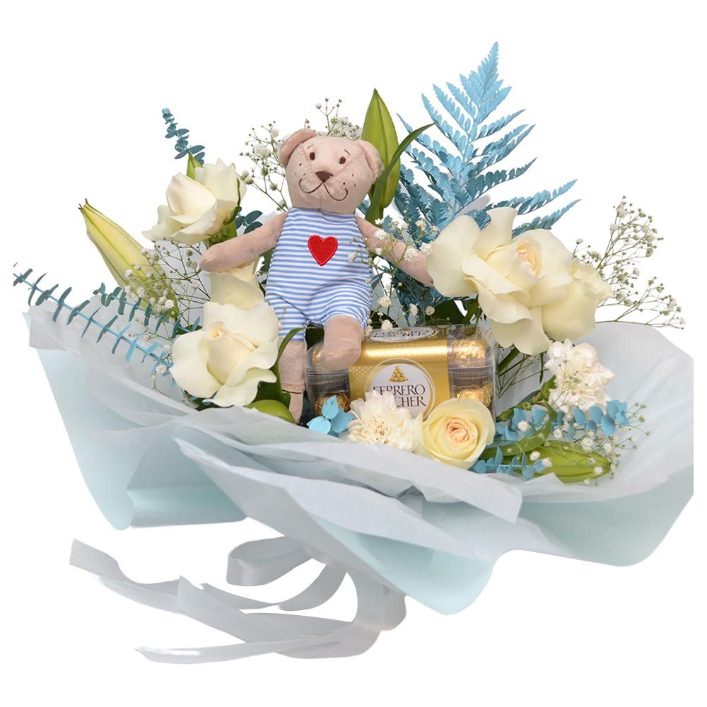 Aiwa Flowers - Welcome Baby Boy Hamper