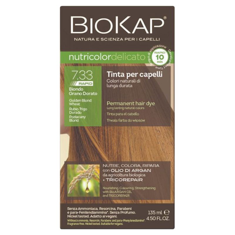 Biokap Nutricolor Delicato Rapid 7.33 Golden Blond Wheat 135