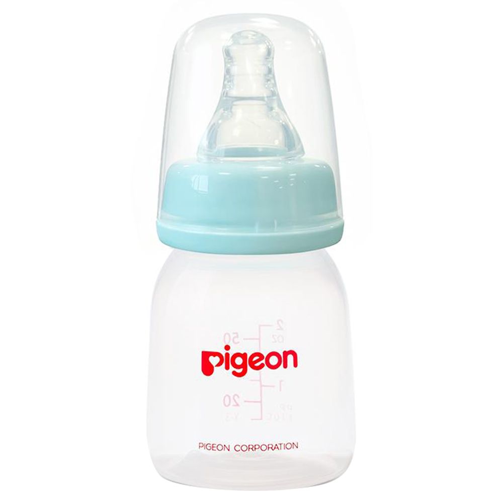 Pigeon - Feeding Bottle 50ml W/ Transparent Cap - Pale Blue