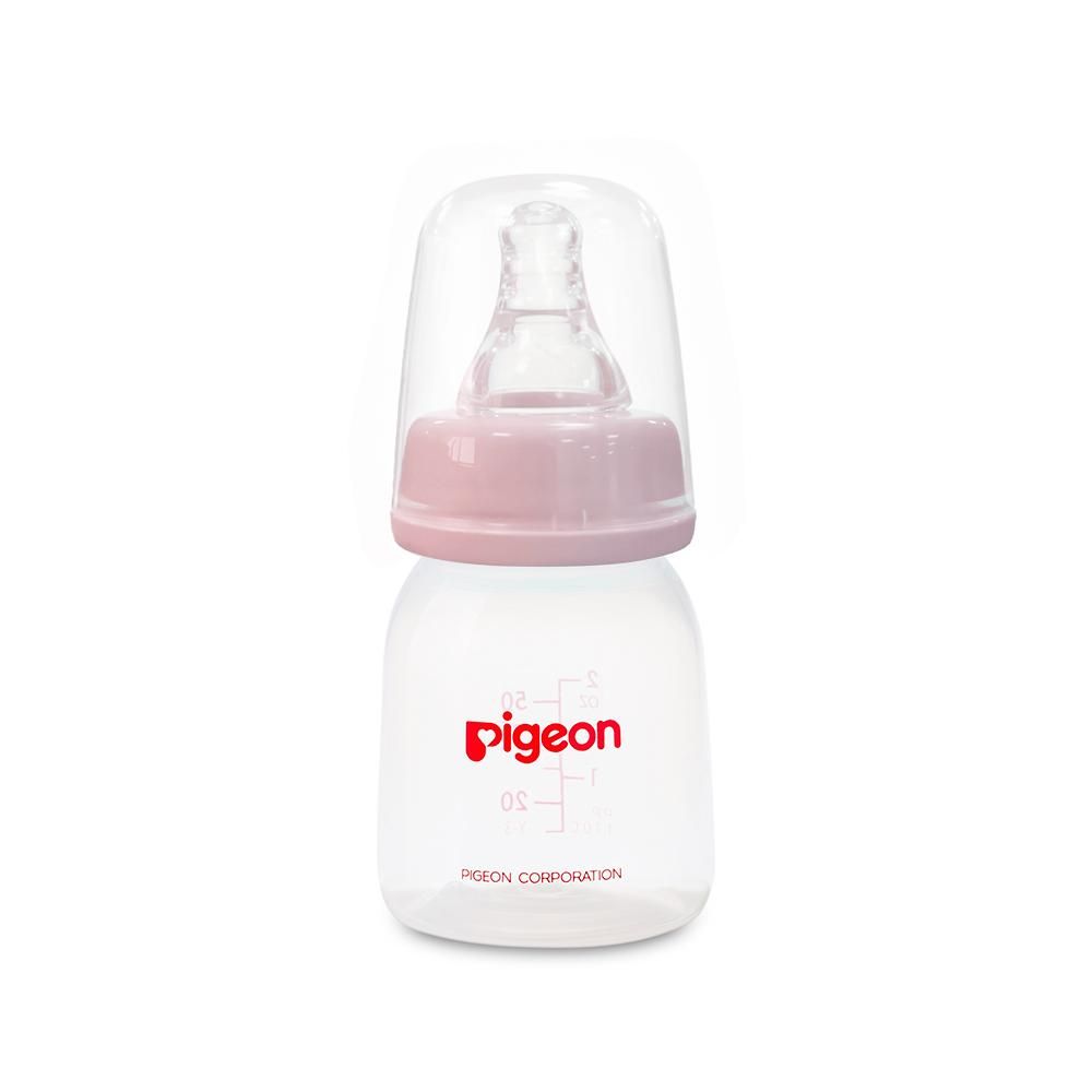 Pigeon - Feeding Bottle 50ml With Transparent Cap - Pink