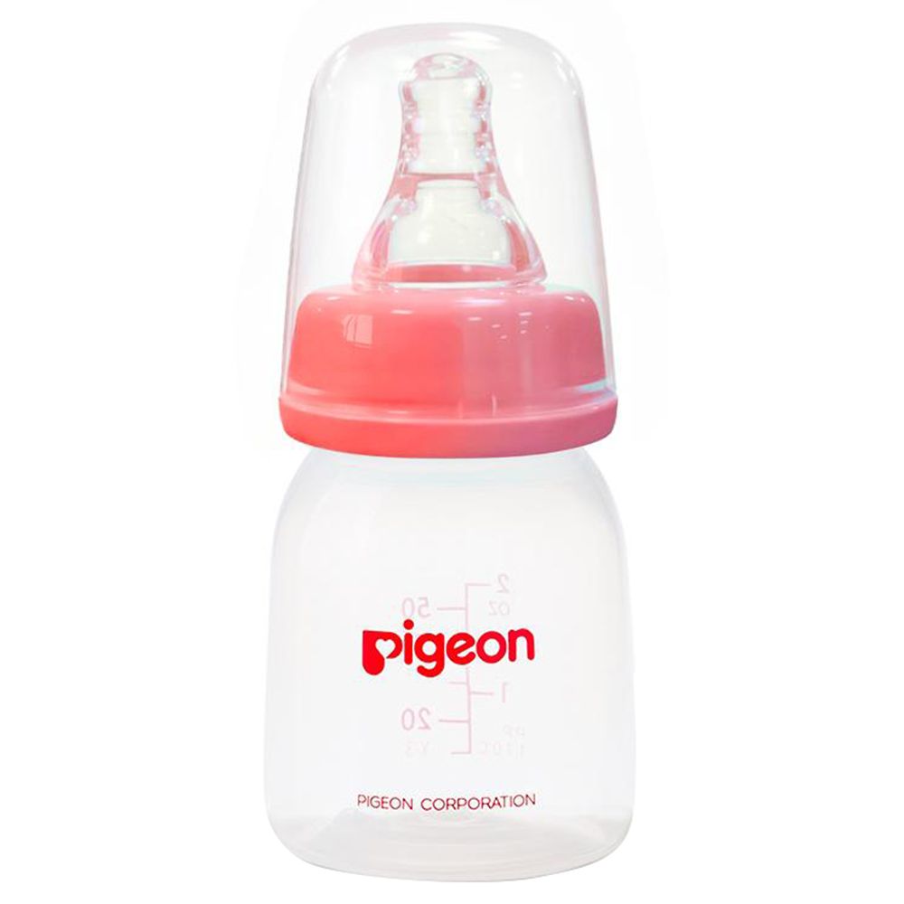 Pigeon - Feeding Bottle 50ml W/ Transparent Cap - Red