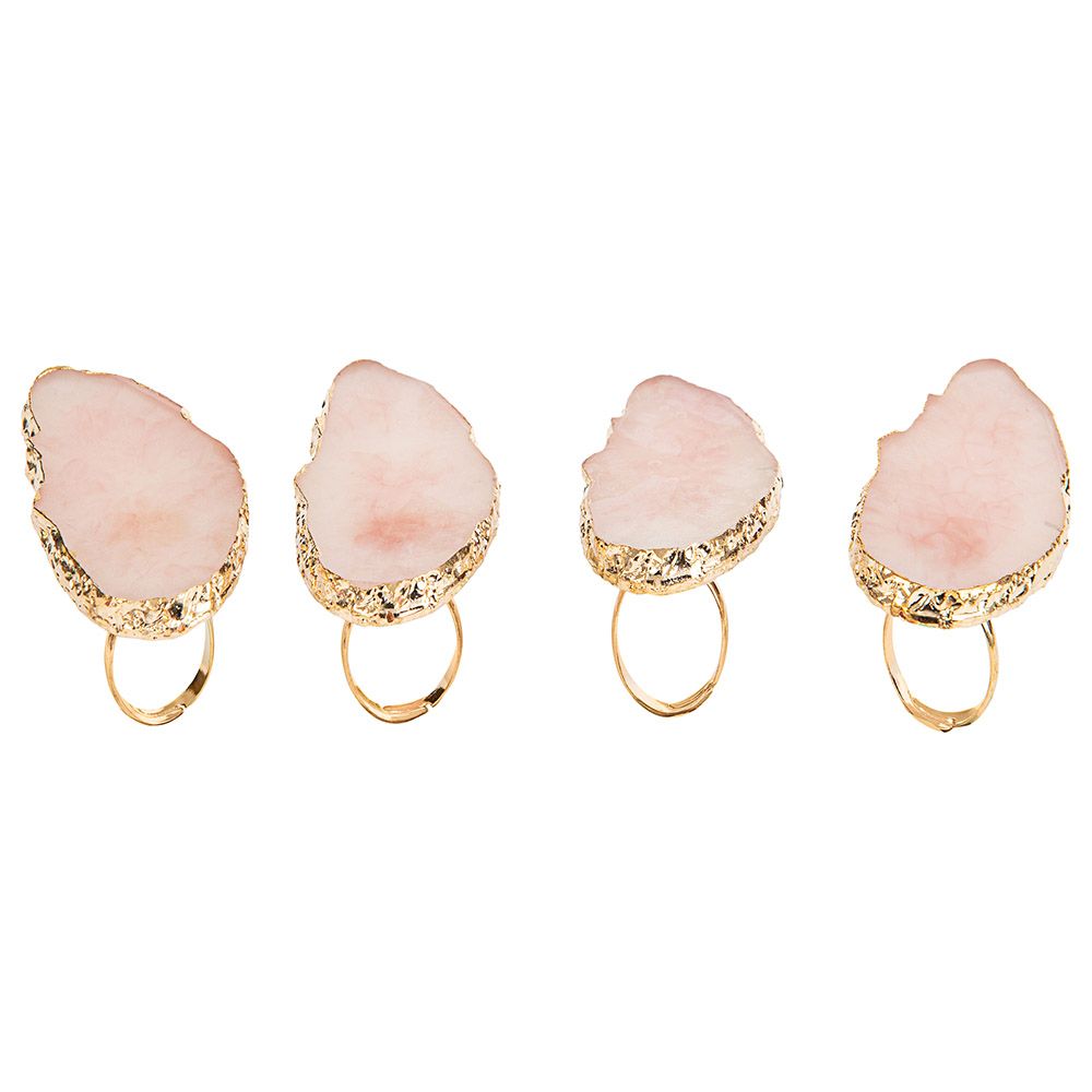A'ish Home - Quartz Plastic Napkin Rings 4pcs Set - Pink