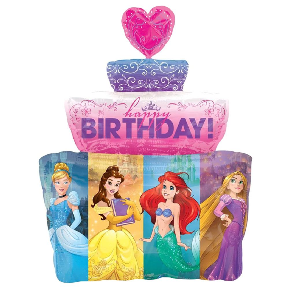 Anagram - Multi Princess Cake Supershape Balloon - 53 x 71cm