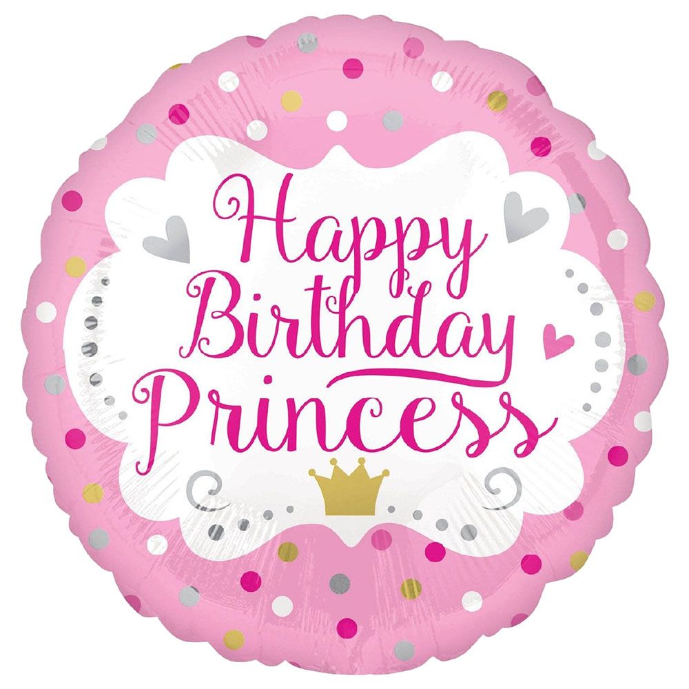 Anagram - Happy Birthday Princess Foil Balloon - 18-Inch