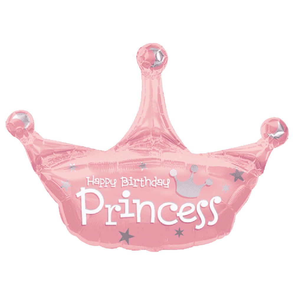 Anagram - Birthday Princess Crown Foil Balloon - 25 x 34-Inch