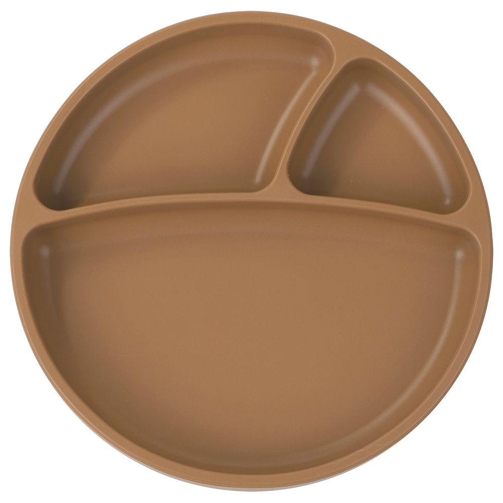 Minikoioi Silicone Portions Plate - Woody Brown