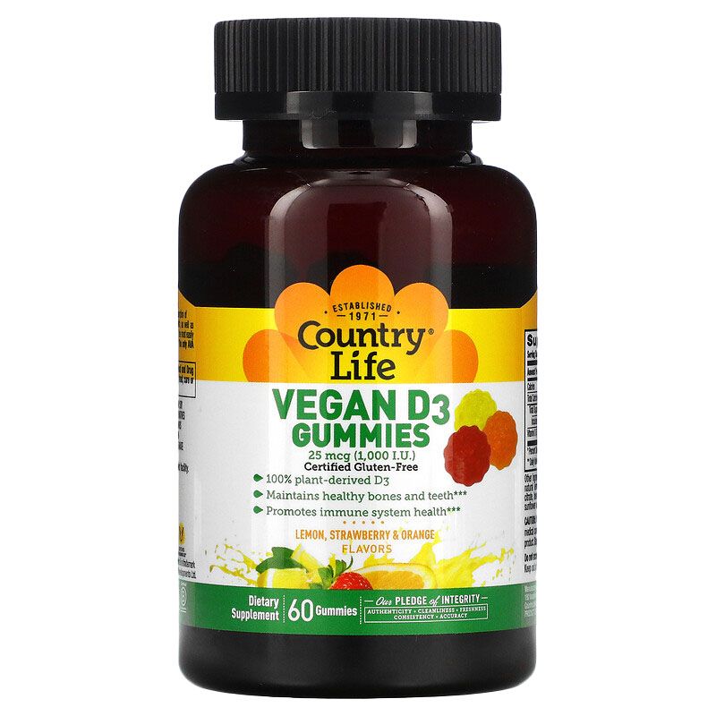 Country Life - Vegan D3 1000IU Gummies 60's