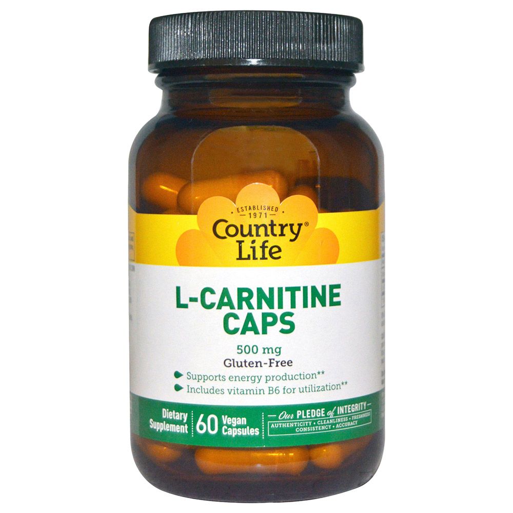 Country Life - L-Carnitine 500mg Vegan Capsules 60's