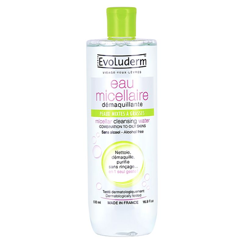 إيفولوديرم - ماء ميسيلار للبشرة المختلطة إلى الدهنية - 500 مل