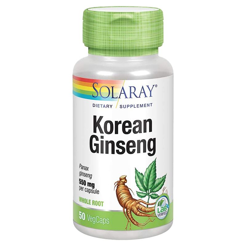 Solaray Korean Ginseng 550mg, 50 Vegetable Capsules