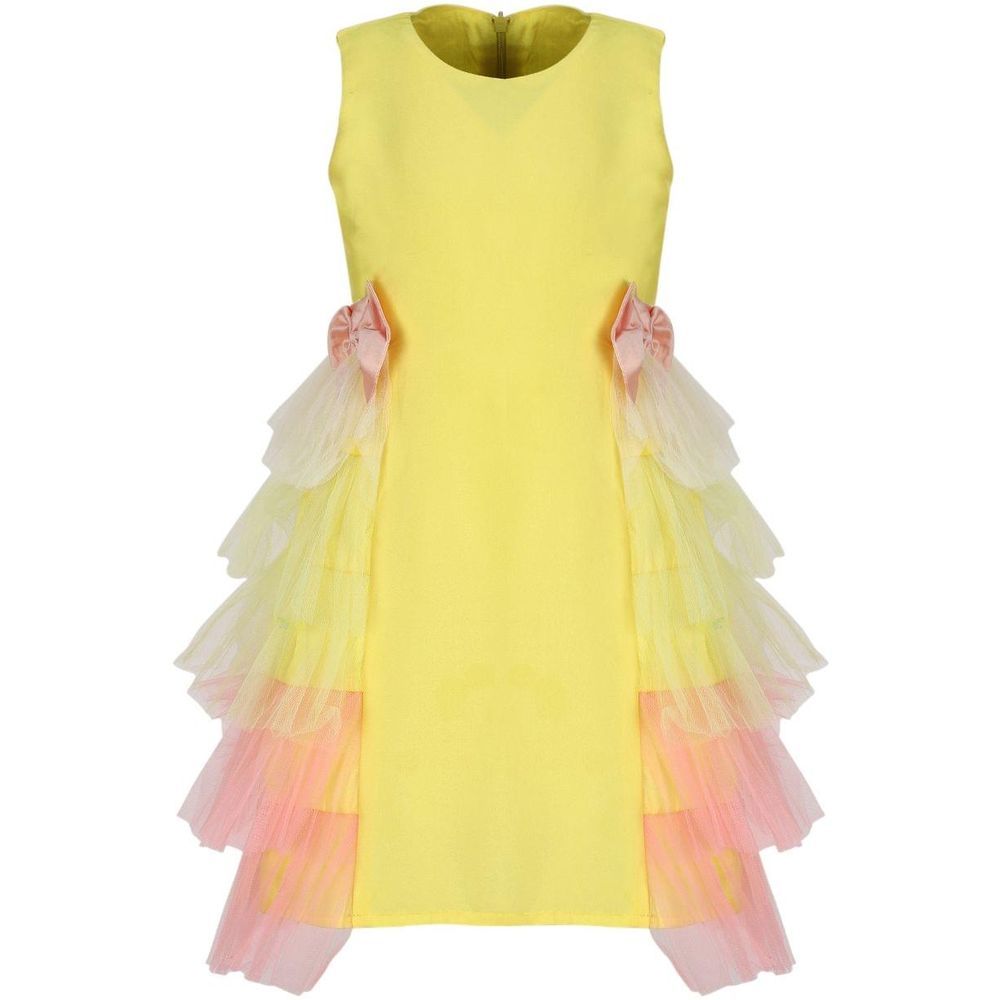 A Little Fable - Yellow Shaded Deep Bloom Dress