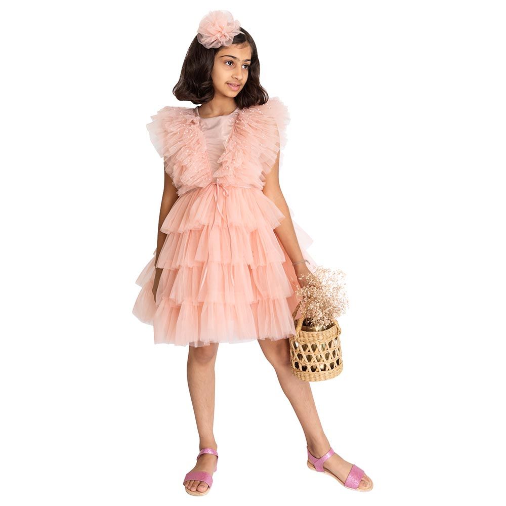 A Little Fable - Regalia Tiered Dress - Peach