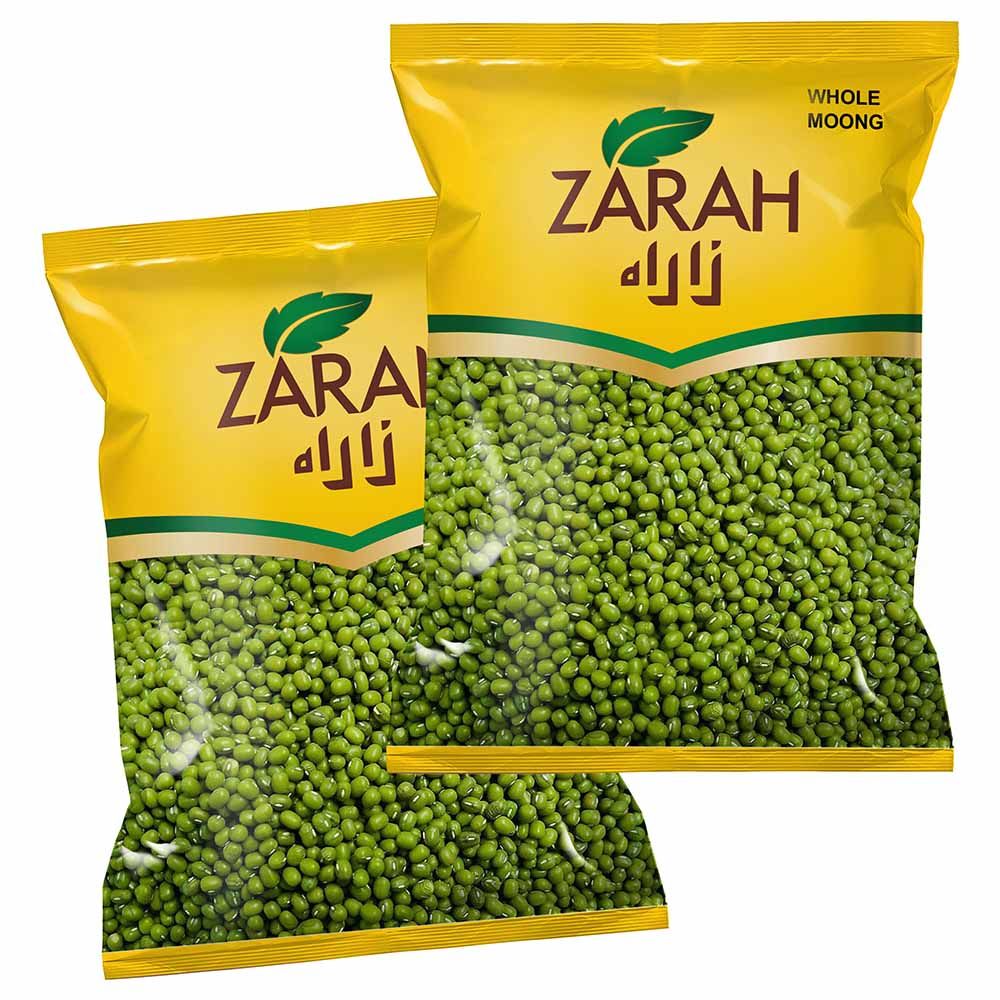 Zarah - Moong Whole Dal - 1Kg - Pack Of 2
