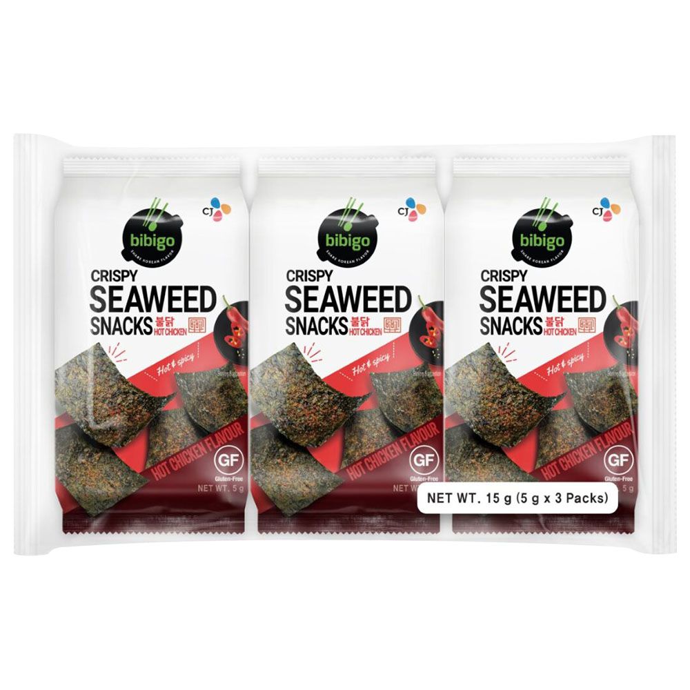 Cj Bibigo - Seasoned Seaweed - Buldak - 5G - Pack Of 3