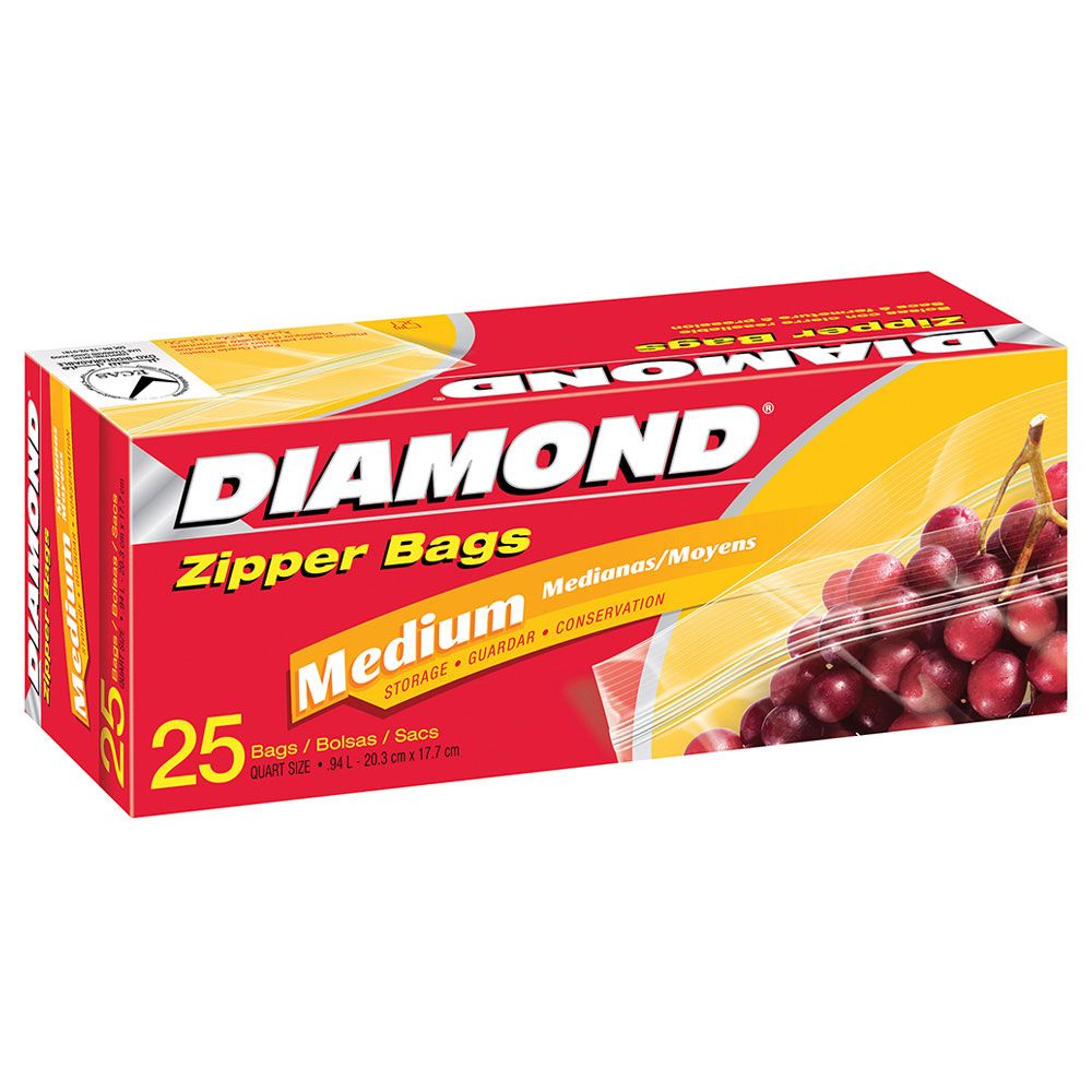 Diamond - Zipper Storage Bags Medium 25pcs