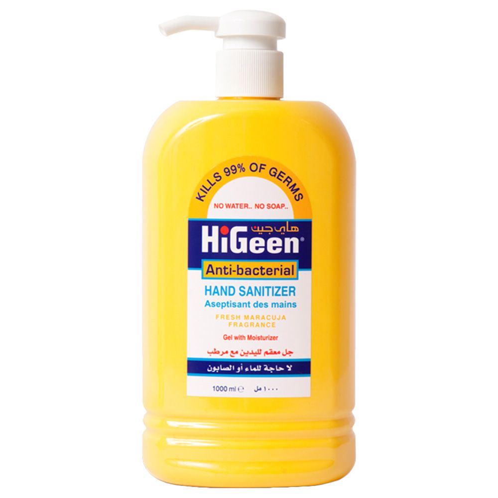 Higeen - Anti-Bacterial Hand Sanitizer Gel - 1000Ml - Fresh Maracuja 