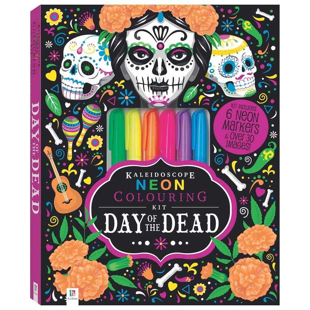 مجموعة تلوين Kaleidoscope Neon Colouring Kit: Day Of The Dead