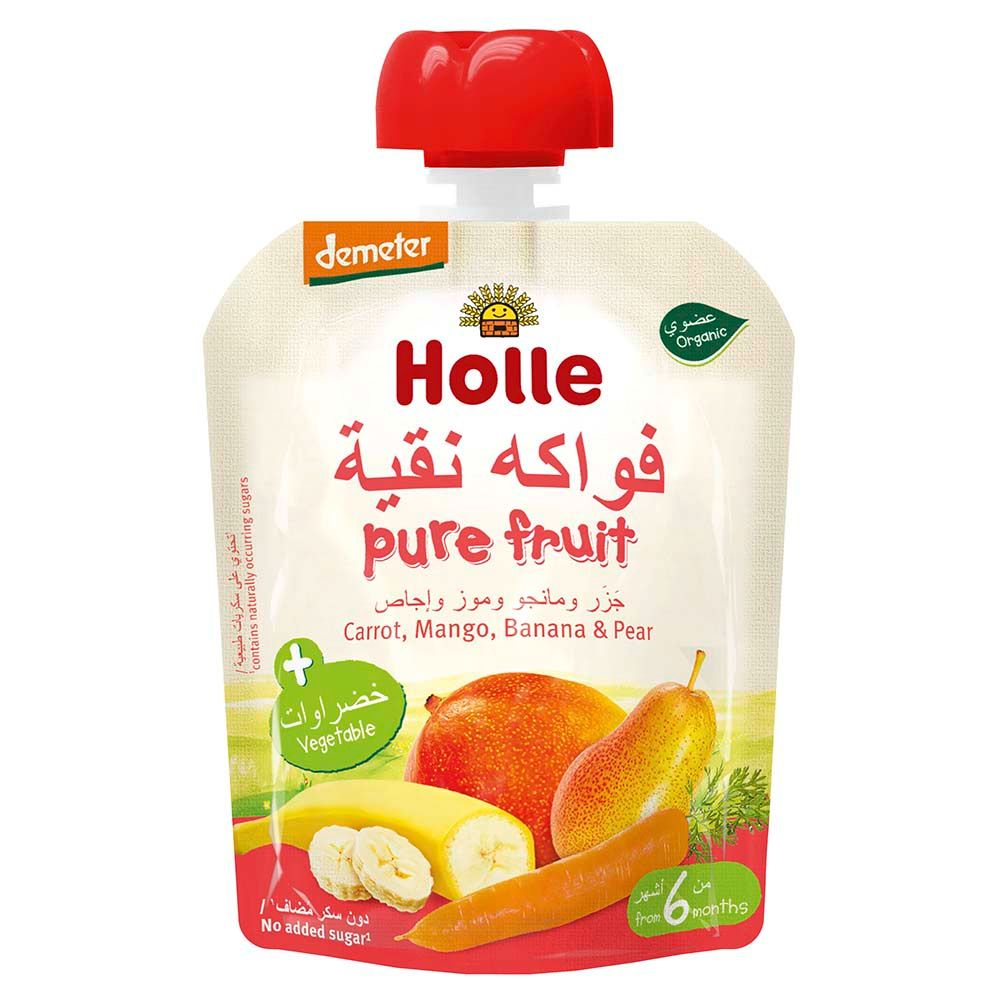 Holle - Pouch Peach Carrot, Mango, Banana & Pear 100g