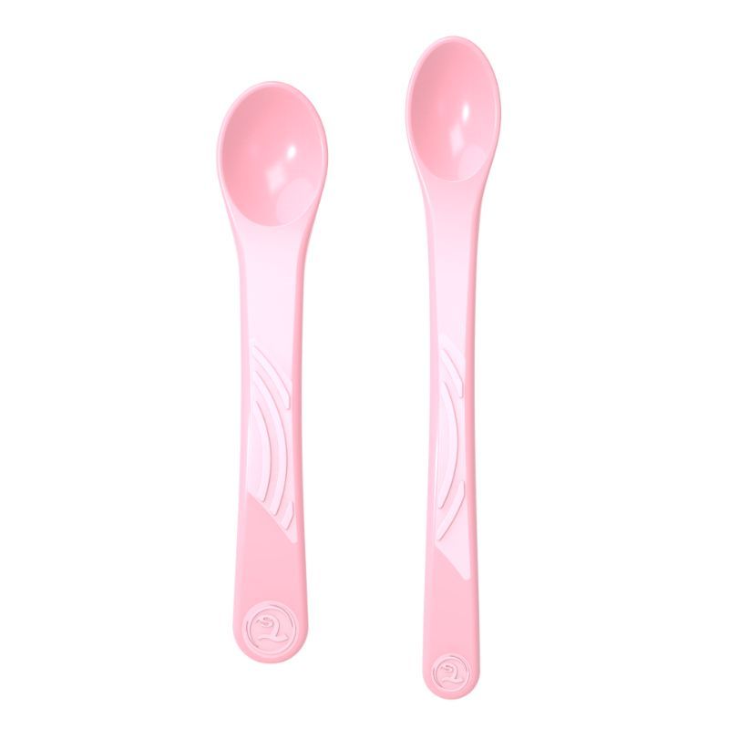 Twistshake 2 x Feeding Spoon Set 4+m - Pastel Pink