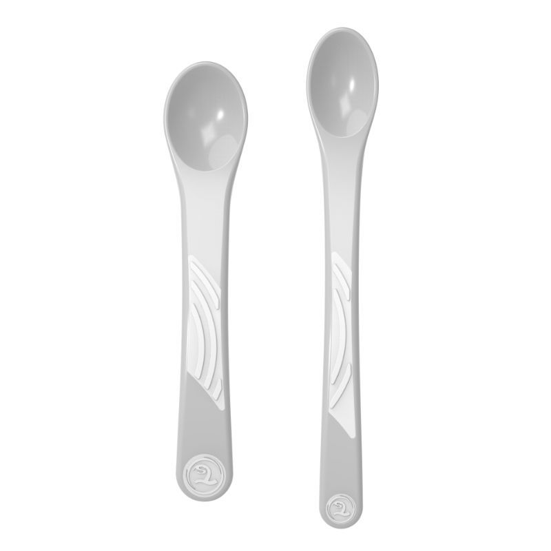 Twistshake 2 x Feeding Spoon Set 4+m - Pastel Grey