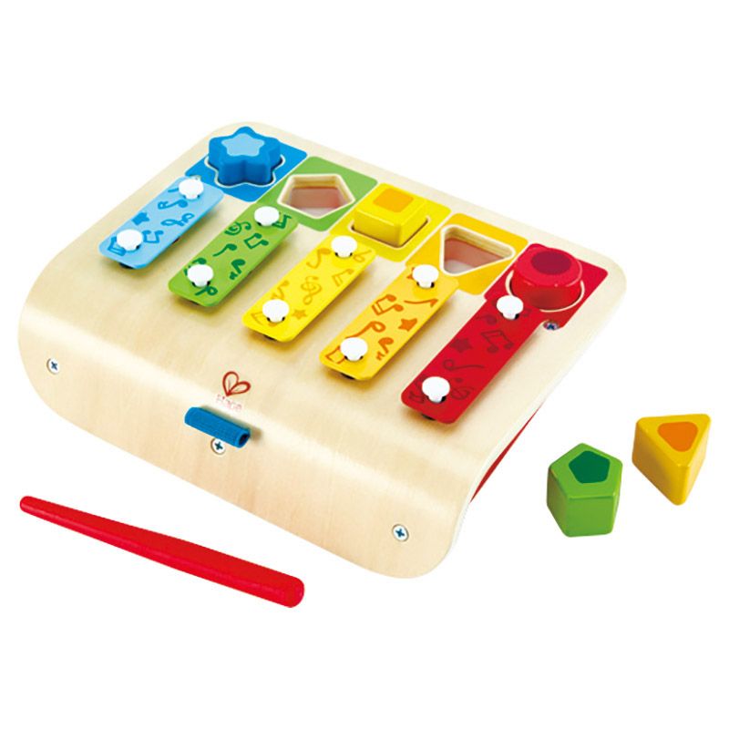 Hape - 2-in-1 Wooden SHape - Sorter and Xylophone - 7pcs