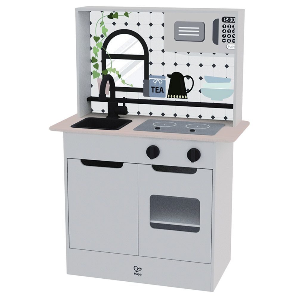 Hape - Light & Sound Kitchen Playset w/ Accessories - Grey