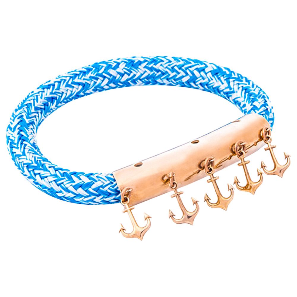 Anemoss - Anchor Detailed Rope Bracelet - Blue