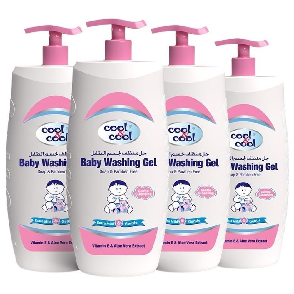 Cool & Cool - Baby Washing Gel 500ml - Pack of 4