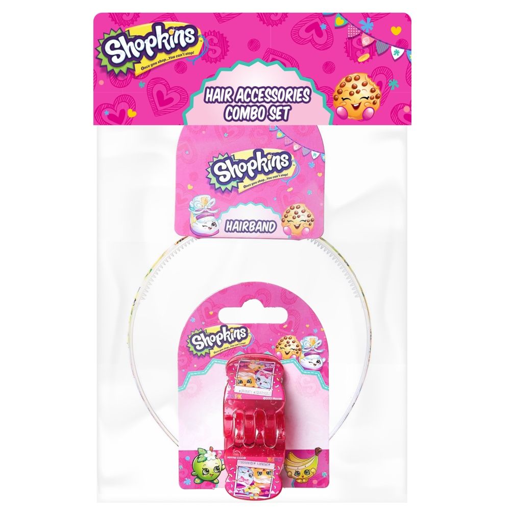 Shopkins - Hair Claws Pink & Hair Band Multi-Color Combo