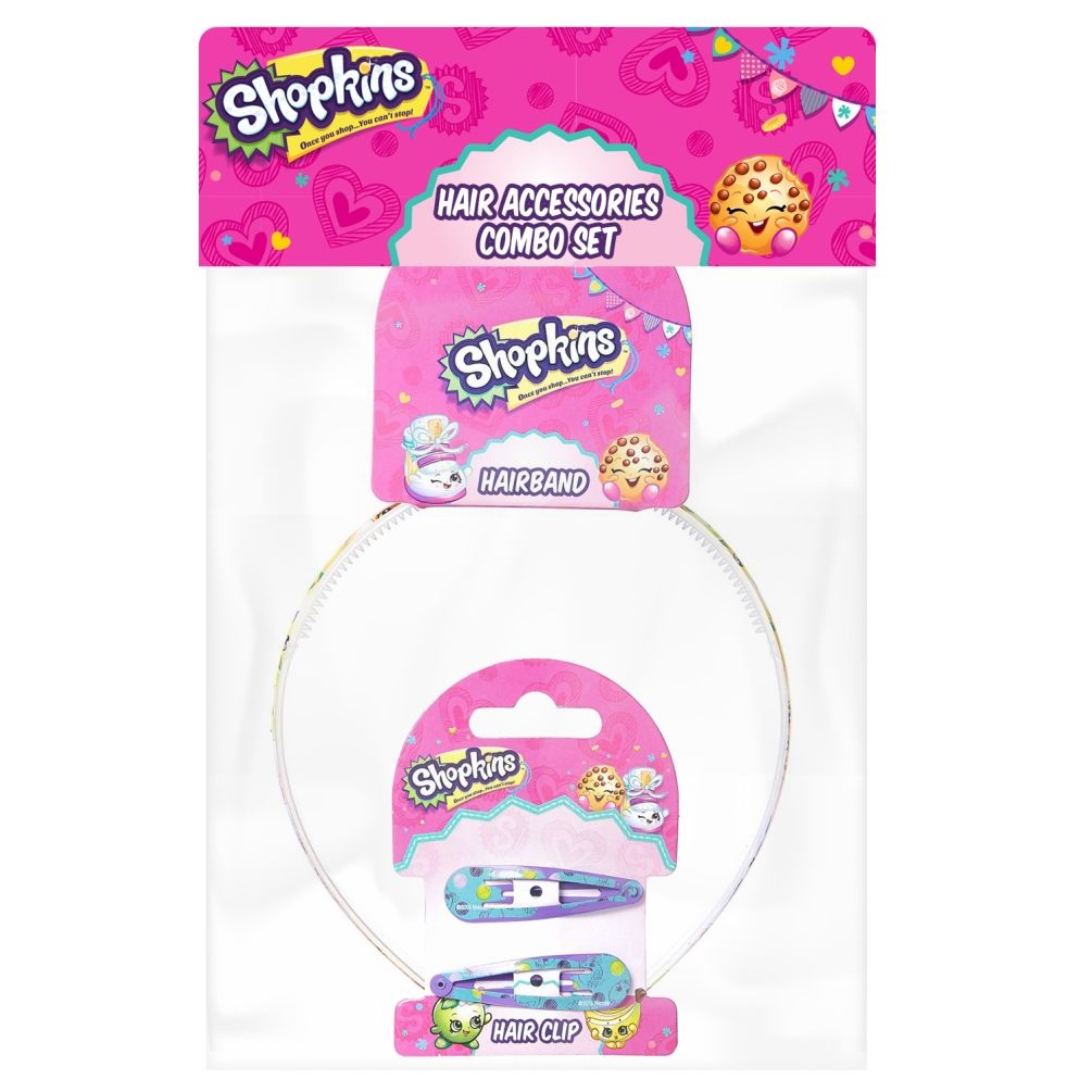 Shopkins - Hair Band Multi-Color & Hair Clips Green Combo