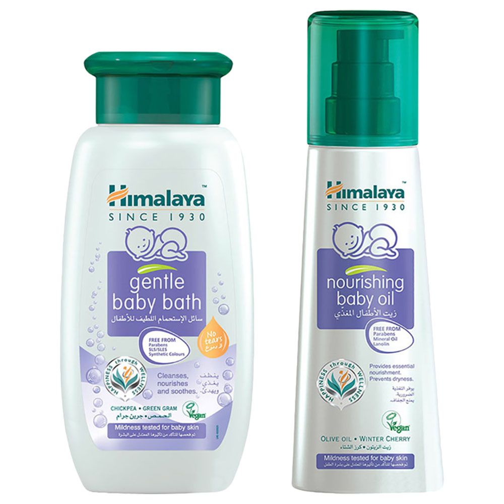 Himalaya Herbals - Nourishing Baby Oil 300ml + Himalaya Herbals - Gentle Baby Bath 200ml