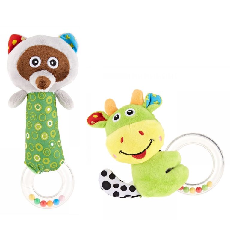 Pixie Racoon Rattle Toy + Cattle Rattle Toy