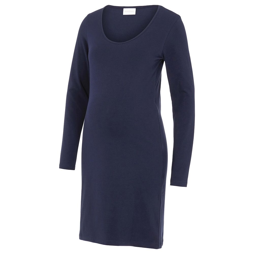 Mamalicious - Aya U-Neck Short Maternity Dress - Peacoat