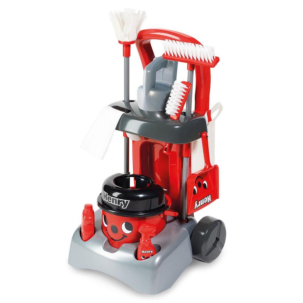 Casdon - Henry Deluxe Cleaning Trolley For Kids - Red