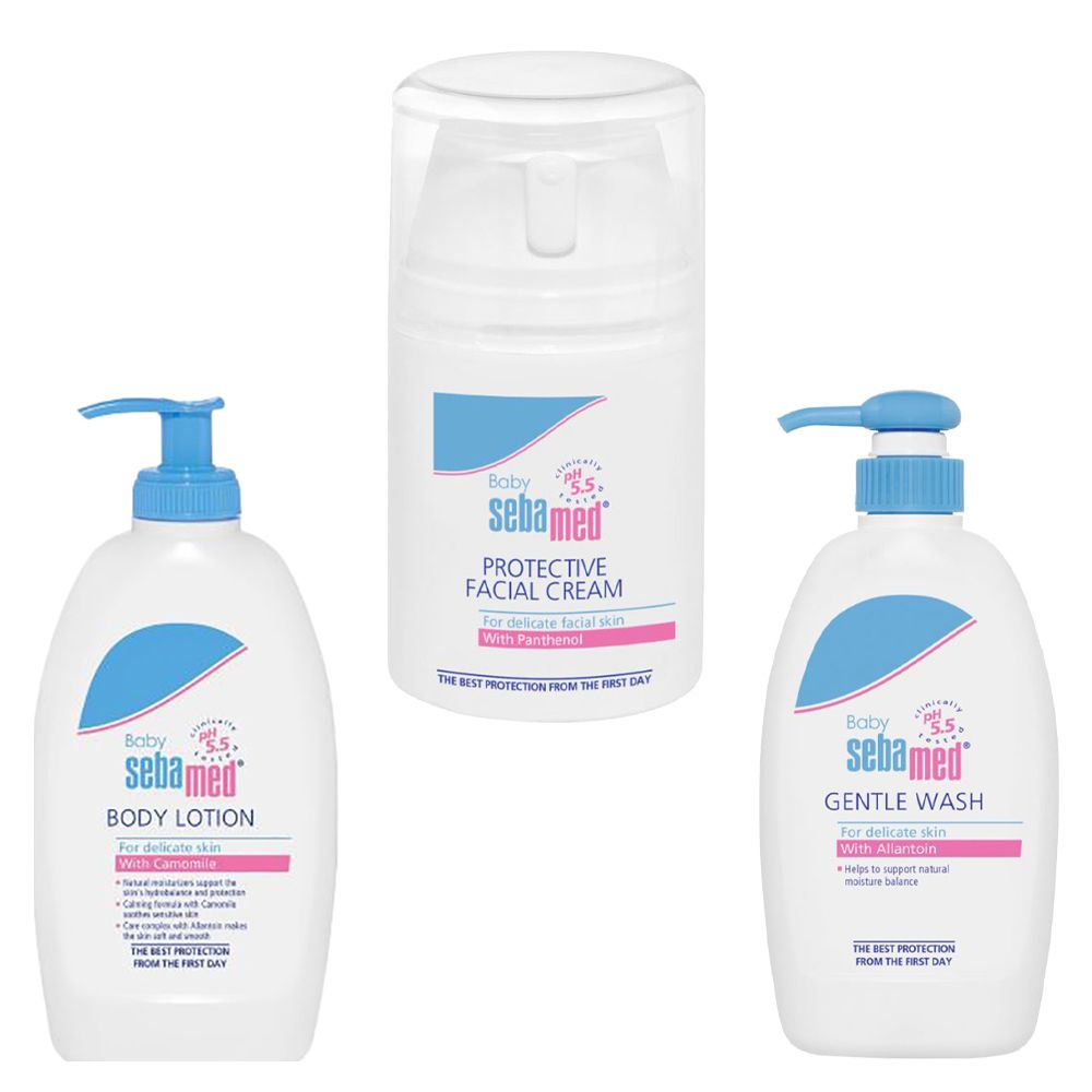 Sebamed Baby Skincare Set – Lotion, Wash & Face Cream