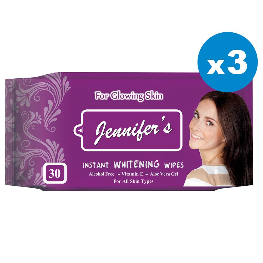Jennifer's Instant Whitening Wipes 30's x3 Pack of 3