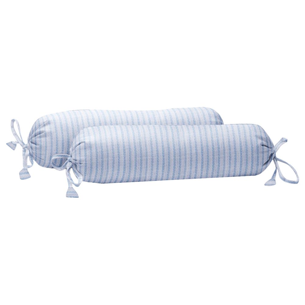 The Baby Atelier - Baby Bolster Cover Set - Blue & White Stripe