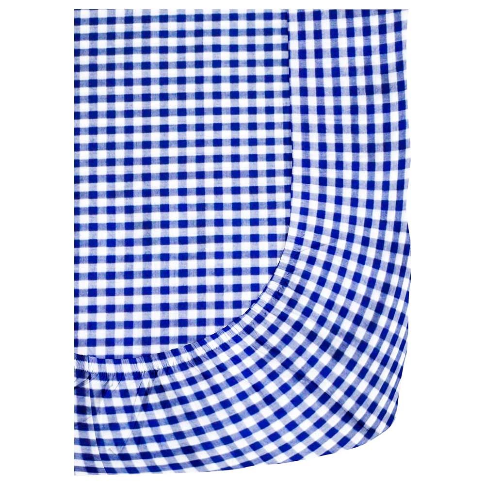 ذا بيبي اتيليه - غطاء سرير عضوي 66.04 × 134.62 سم - مربعات كحلية