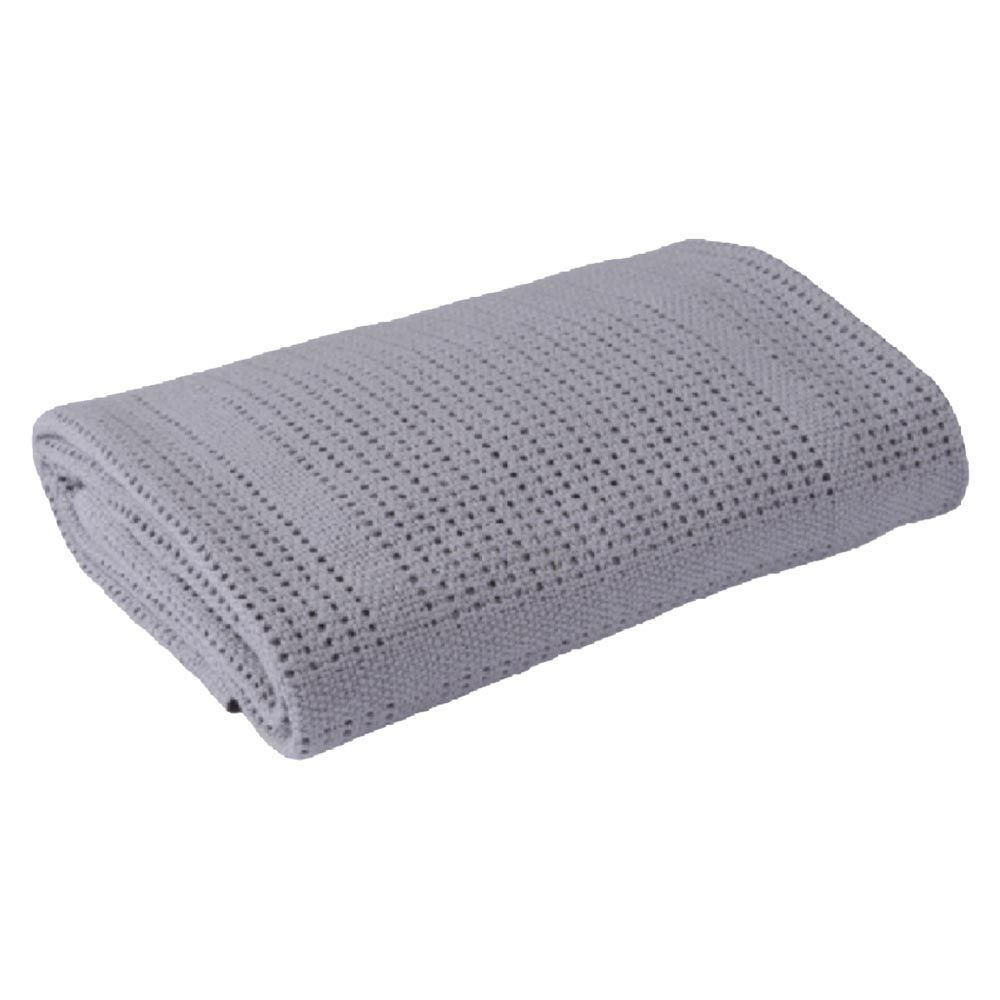 Clair de Lune - Soft Cotton Cellular Pram Blanket - Grey