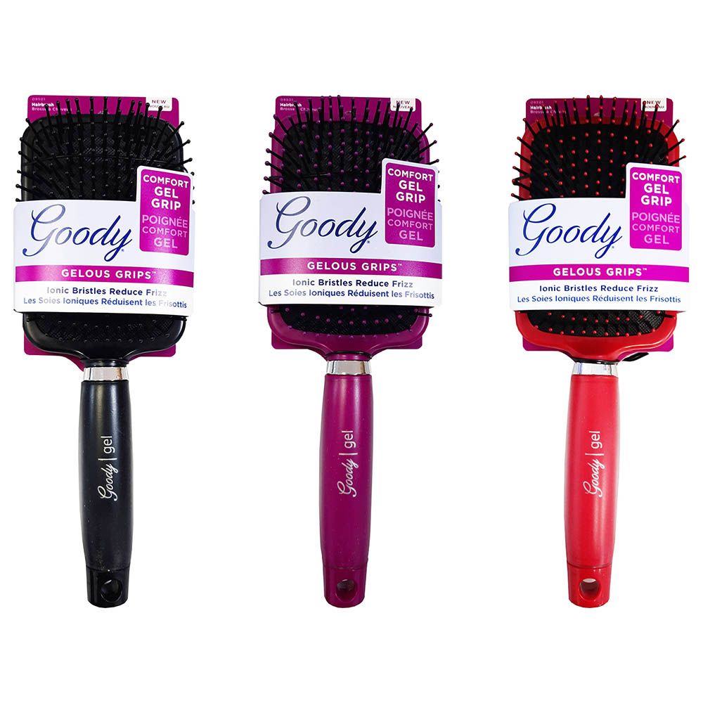 Goody - Gelous Grips Paddle Hairbrush 1pc-Set Assorted
