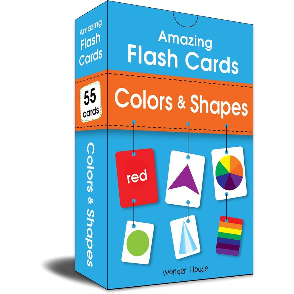 كتاب Amazing Flash Cards Colors & Shapes: Early Development Of Preschool Toddler: 55 Cards