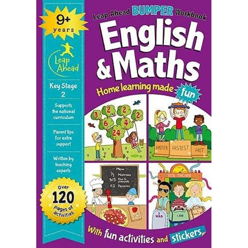 كتاب تمارين ليب أهيد: اللغة الإنجليزية والرياضيات للأطفال من سن 9 سنوات فما فوق
