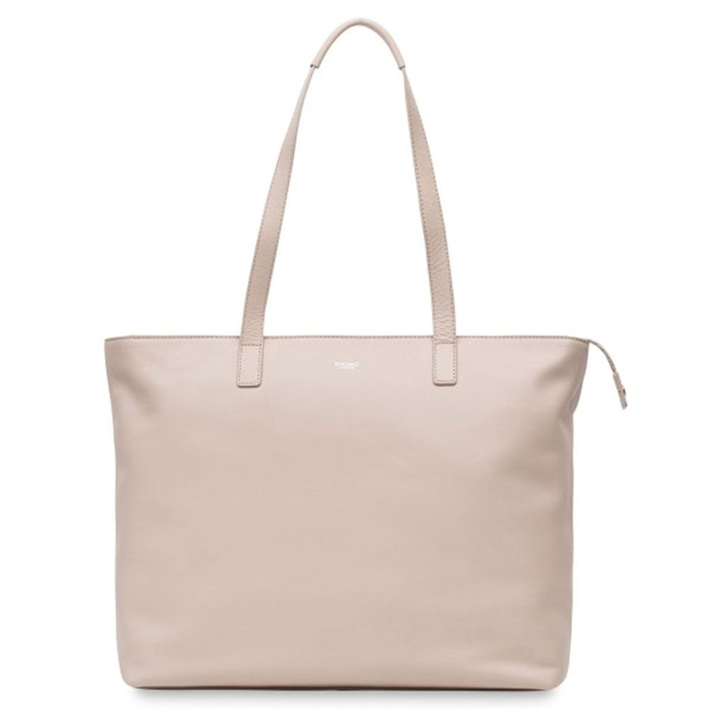 Knomo - MADDOX 15" Leather Top-Zip Tote - Concrete